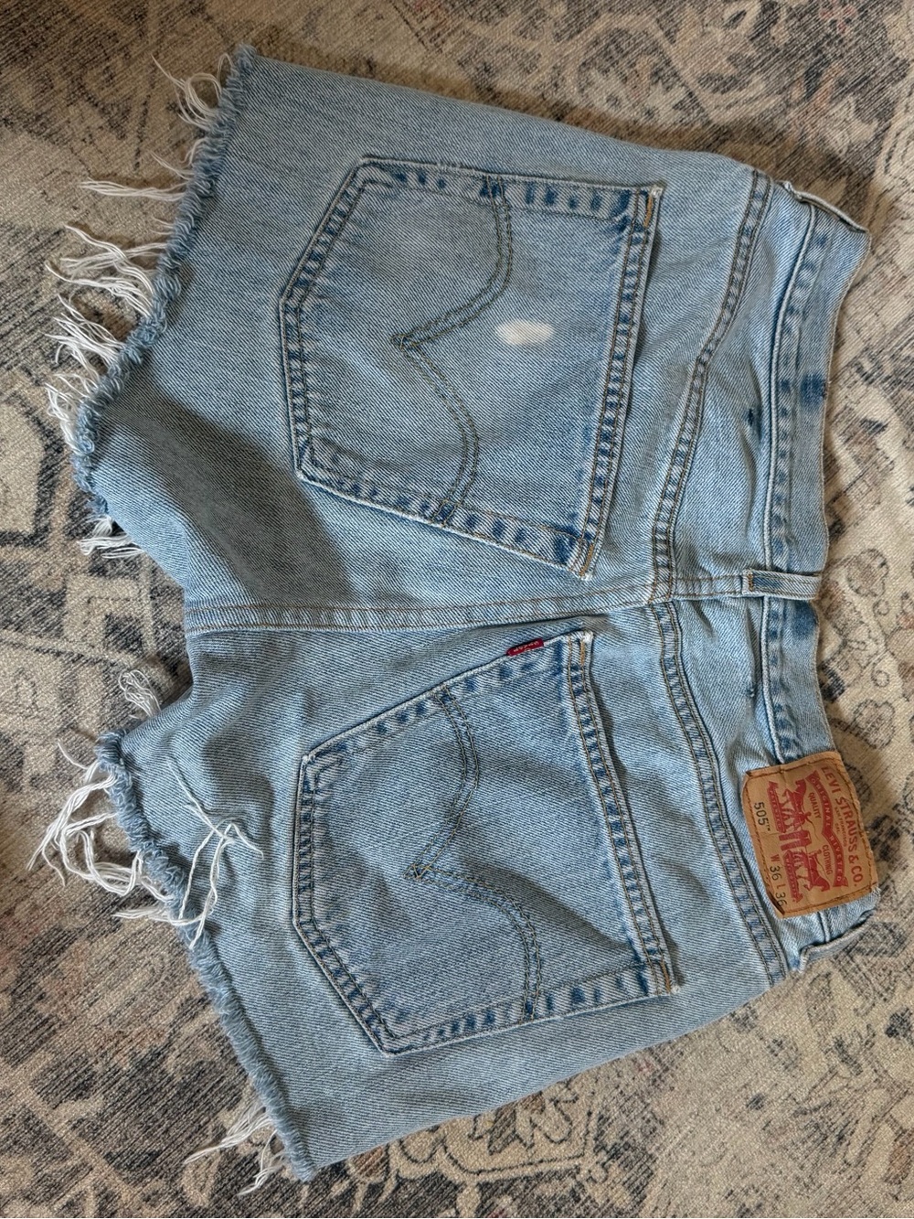 Levi's Light Blue Distressed Denim Cutoff Shorts